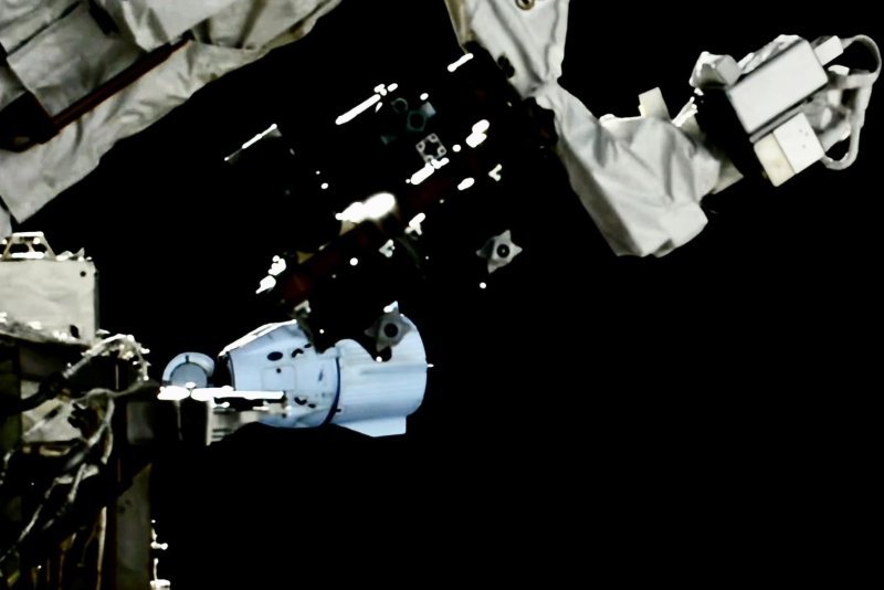 SpaceX Crew Dragon Endeavour, seen Wednesday as it undocked from the International Space Station at 5:05 p.m. EDT. The spacecraft carries four Crew-8 astronauts as it begins its 34-hour journey back to Earth. It is scheduled to splashdown off the coast of Florida early Friday morning. Photo courtesy of NASA