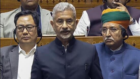 External affairs minister S Jaishankar speaks in the Lok Sabha during the winter session of Parliament on Tuesday. (ANI/SansadTV)