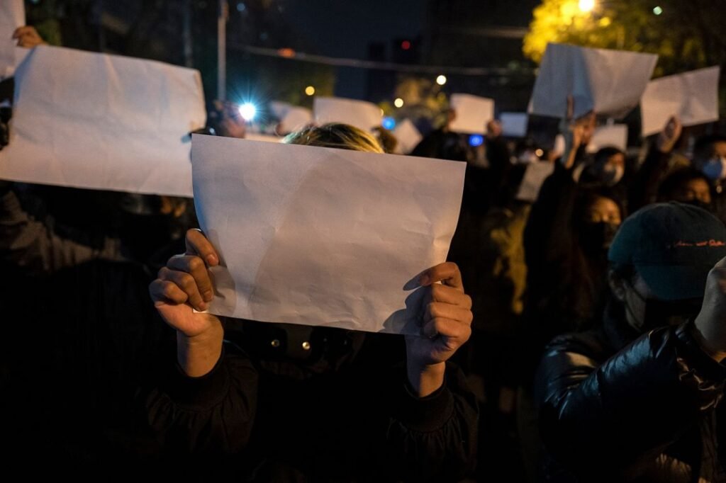 Protesters demonstrated rare defiance against China's leaders in Beijing, China on November 27, 2022.