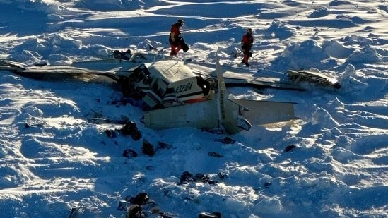 The single-engine turboprop commuter plane crashed on an icy Bering Sea in Alaska. (AP)