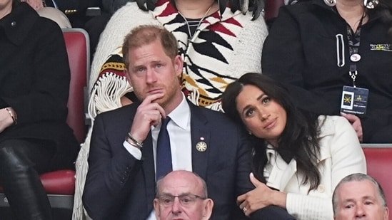 Britain's Prince Harry and Meghan Markle, the Duke and Duchess of Sussex, attend the opening ceremony of the 2025 Invictus Games in Vancouver, Canada, Saturday, Feb. 8, 2025(AP)