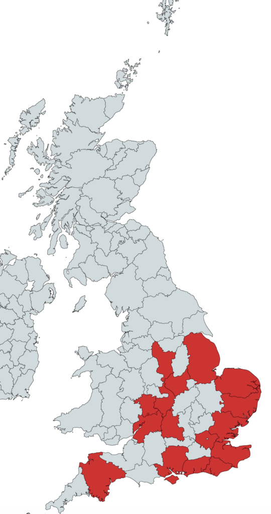 UK county map