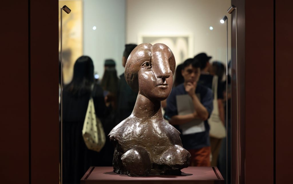 Bust of a Woman by Pablo Picasso is shown during the media preview of the exhibition. Photo: Nora Tam