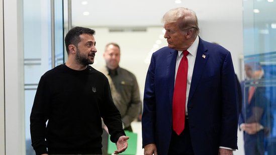 President Donald Trump meets with Ukraine's President Volodymyr Zelenskyy at Trump Tower.(AP)