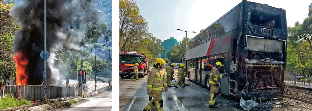 港鐵非載客巴士起火焚毁 - 20250326 - 港聞 - 每日明報