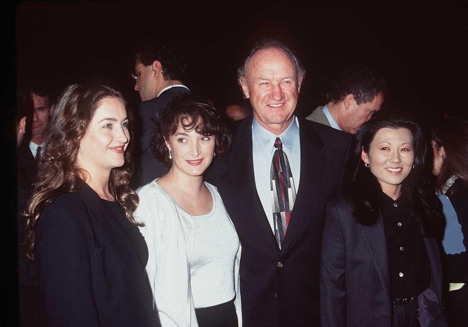 Gene Hackman, wife Betsy, Leslie, and Elizabeth at the premiere The Chamber in 1996 (Getty Images)