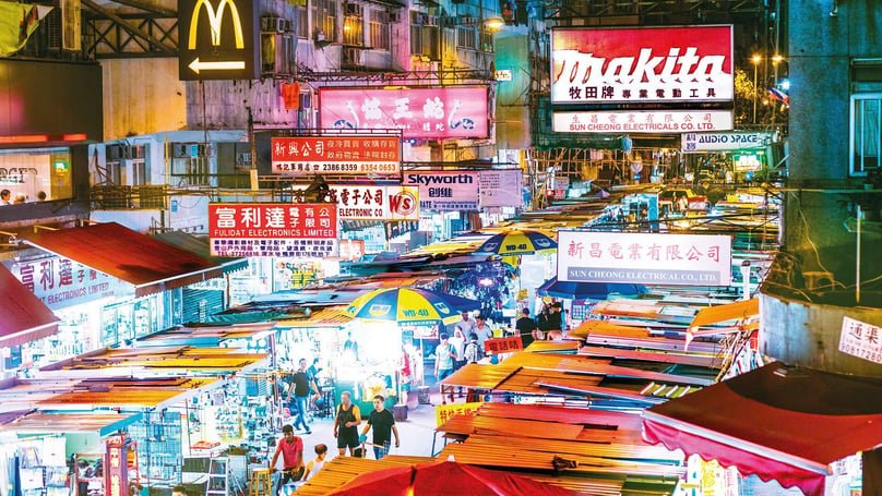 A shopping center in Hong Kong. Photo courtesy of Hong Kong Tourism Board.