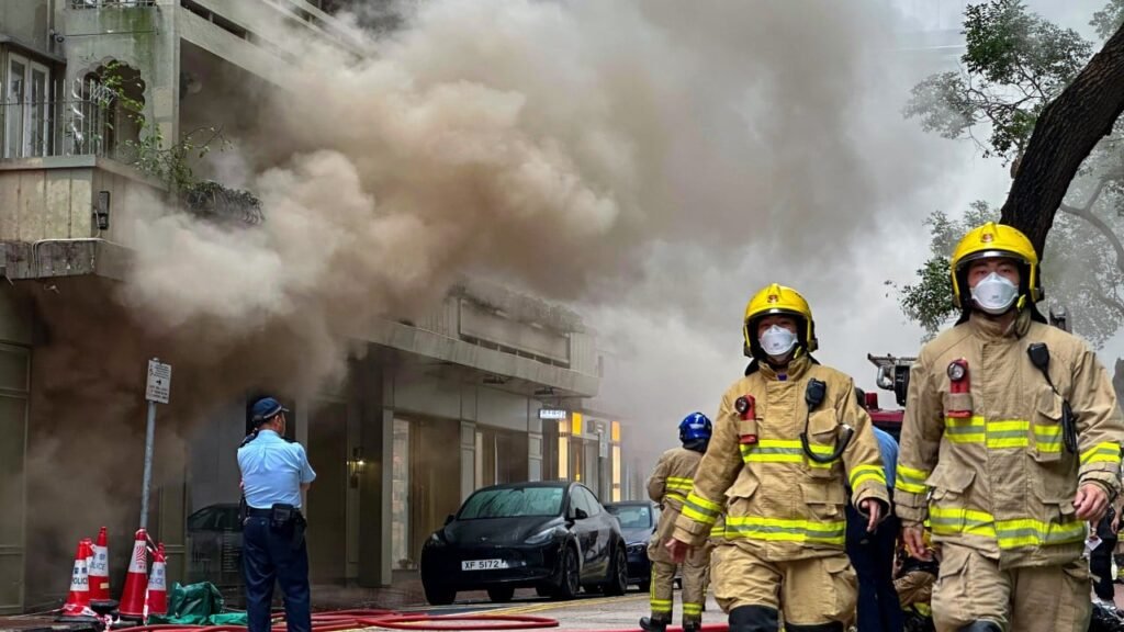 Firefighters put out blaze in busy Hong Kong shopping district