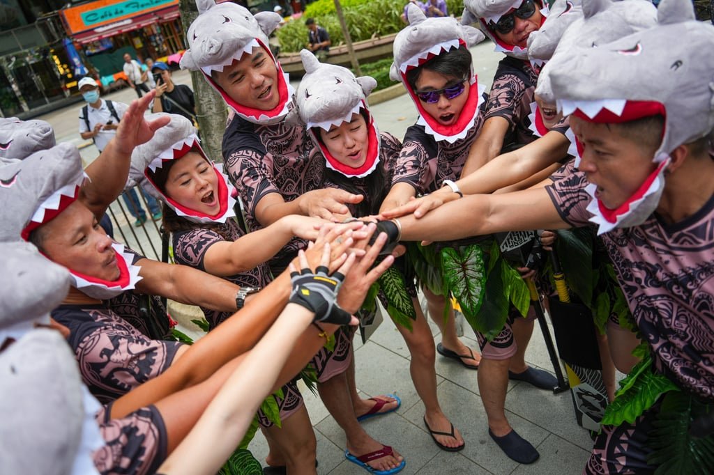 The Hong Kong Disneyland team rocked outfits inspired by the animated movie Moana. Photo: Eugene Lee