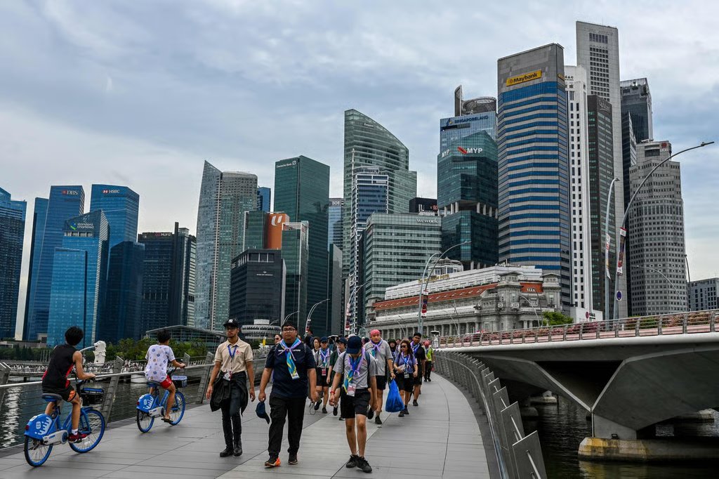 The Jubilee Bridge at the Marina Bay waterfront in Singapore. Photo: AFP
