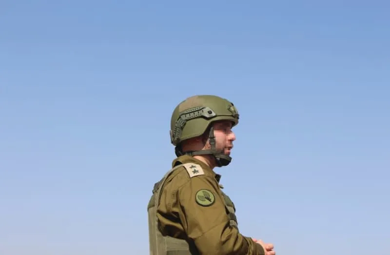 IDF INTERNATIONAL SPOKESMAN Col. Nadav Shoshani (pictured) took the ‘Post’ along with a group of foreign reporters to a base of the IDF’s 252nd Division in Gaza, located in the former Hamas stronghold of Shejaia. (credit: JONATHAN SPYER)
