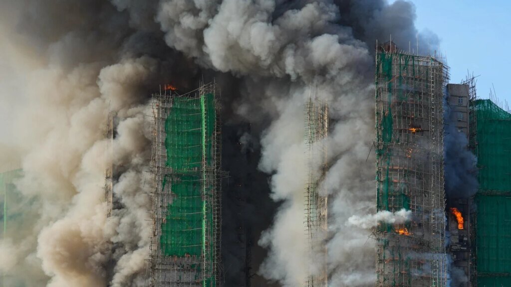 Firefighter, 2 residents hurt as blaze spreads to 3 towers in Hong Kong’s Tai Po