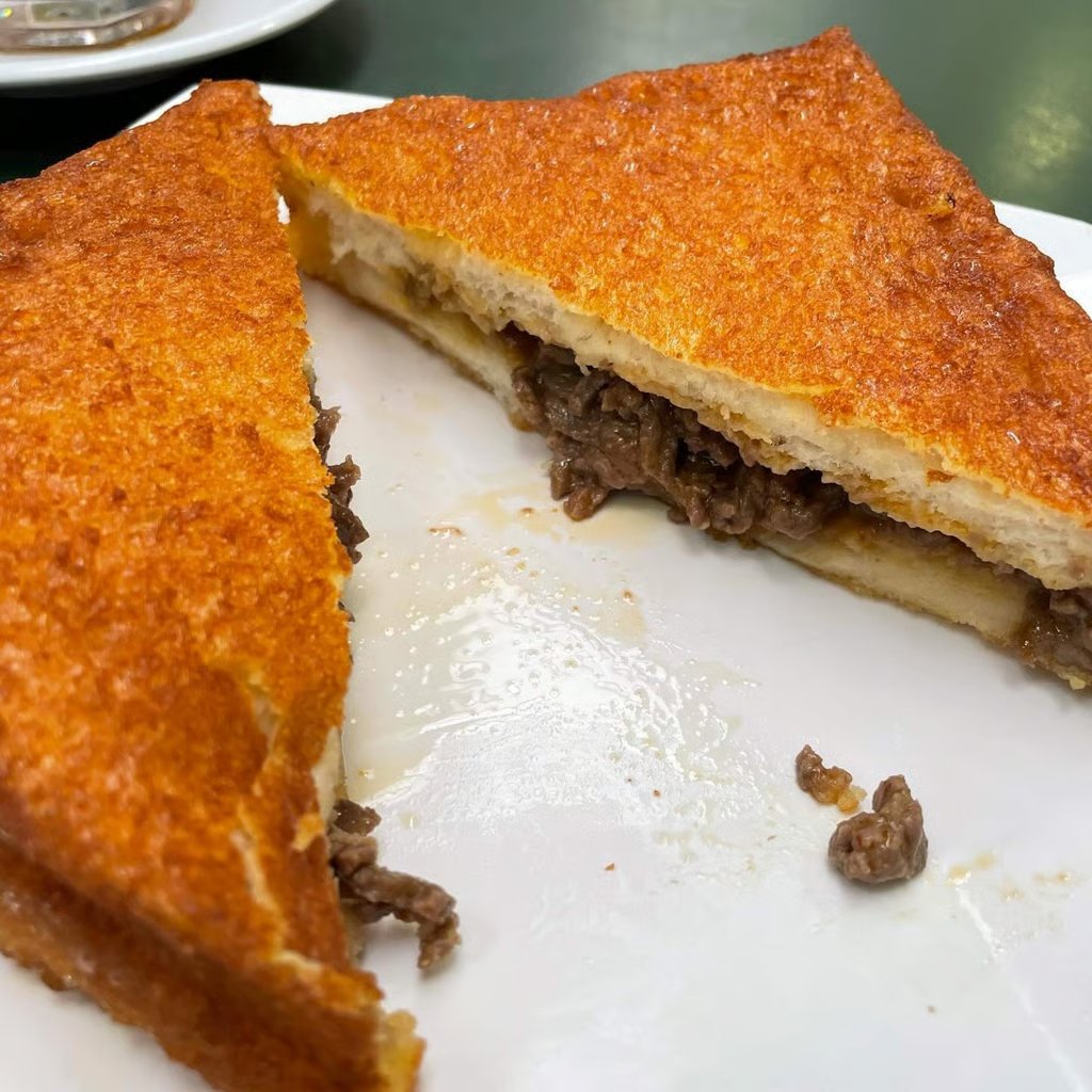 Satay beef French toast at Lok Yuen in the Kowloon City Market and Cooked Food Centre. Photo: Instagram/prettyisntgood