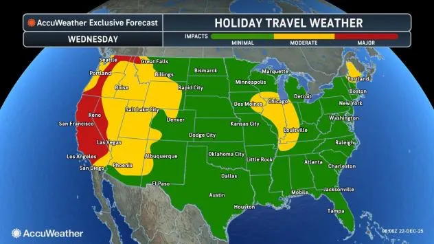 Christmas travelers face delays due to snow, atmospheric river