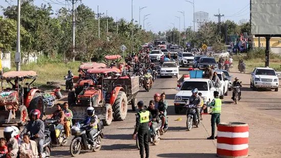 Thailand-Cambodia border dispute: Local residents of Thailand evacuated following clashes along the Cambodia-Thailand border in Oddar Meanchey province. (AFP)