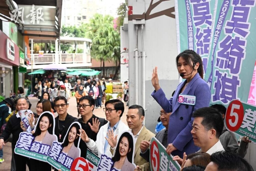 新界西南區候選人之一莫綺琪今午稱不會告急。(曾憲宗攝)