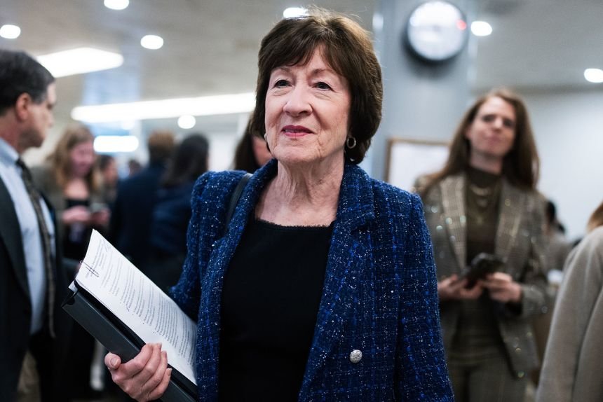 Sen. Susan Collins is seen in the Senate subway on Tuesday.