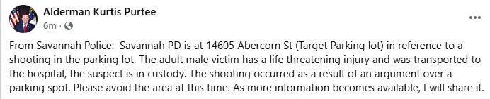 Heavy police presence at Abercorn Street Target; District 6 Alderman confirms shooting