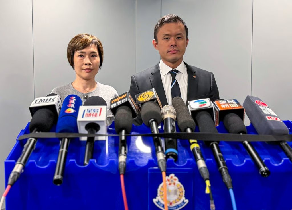 Selina Lau and Superintendent Charles Fung warn drivers to be wary. Photo: Handout