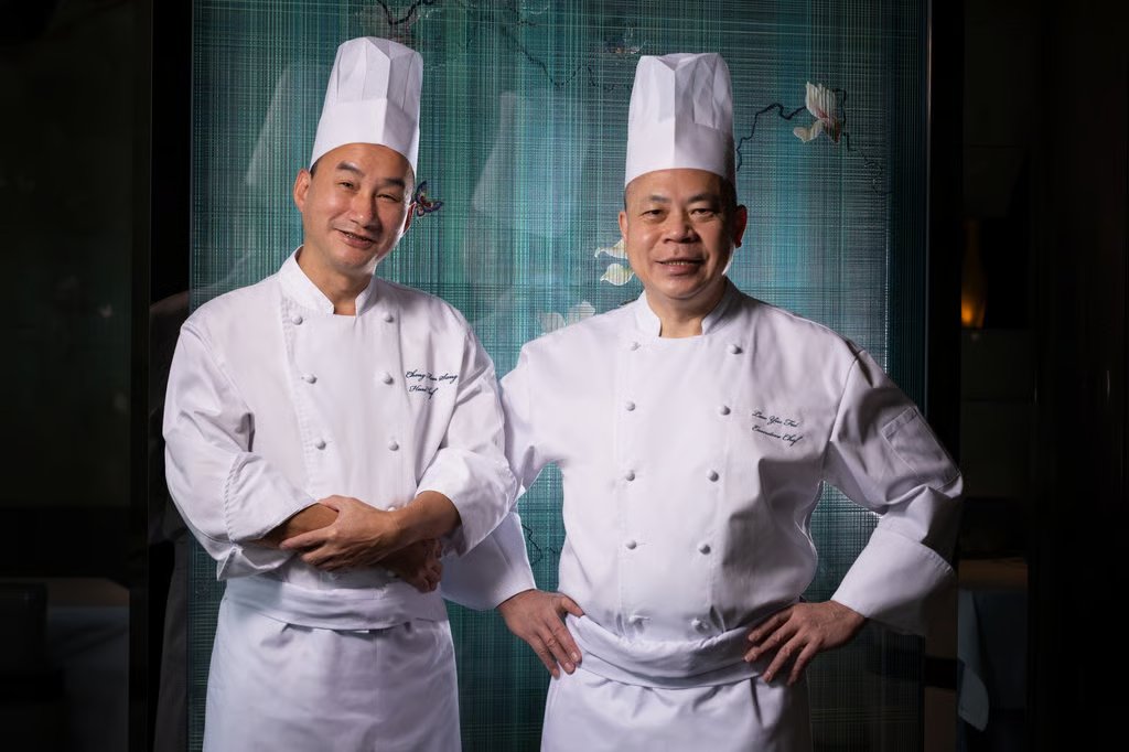 Lai Ching Heen head chef Cheng Man-sang (left) and executive chef Lau Yiu-fai. Photo: courtesy Lai Ching Heen