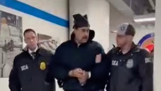 US attacks Venezuela LIVE: This screengrab shows Venezuelan President Nicolas Maduro (C) escorted by DEA agents inside the headquarters of the US Drug Enforcement Administration (DEA) in lower Manhattan, New York, on January 3, 2026.