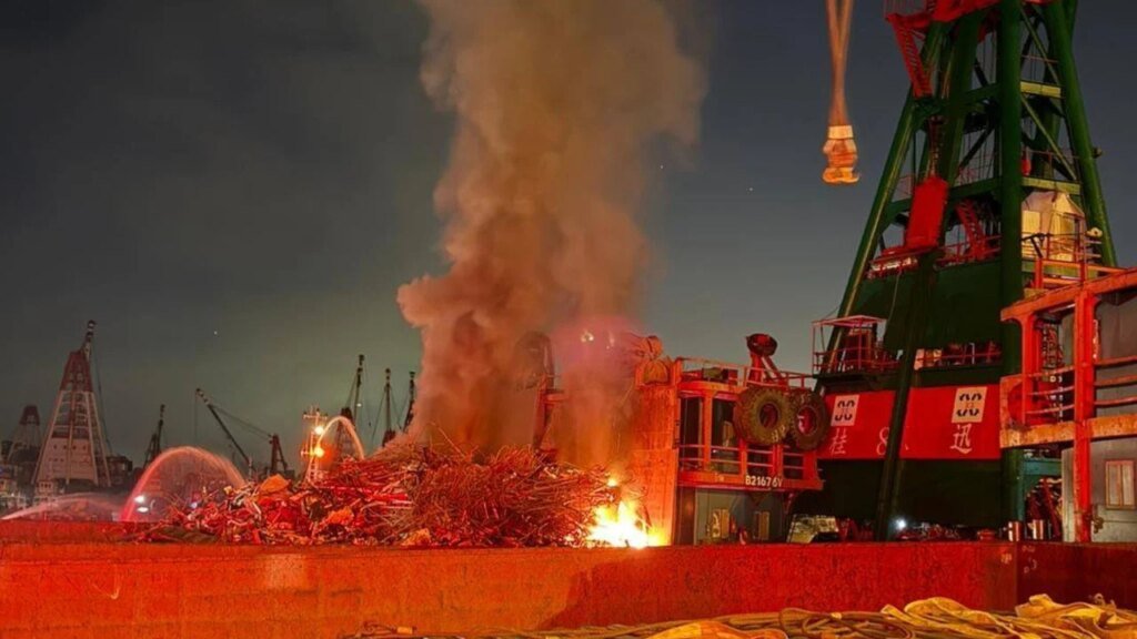 Barge catches fire at Yau Ma Tei cargo area, second case in less than a week