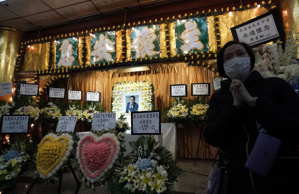 Funeral service for Ng Man-tat at the Universal Funeral Parlour, Hung Hom. Photo: Felix Wong