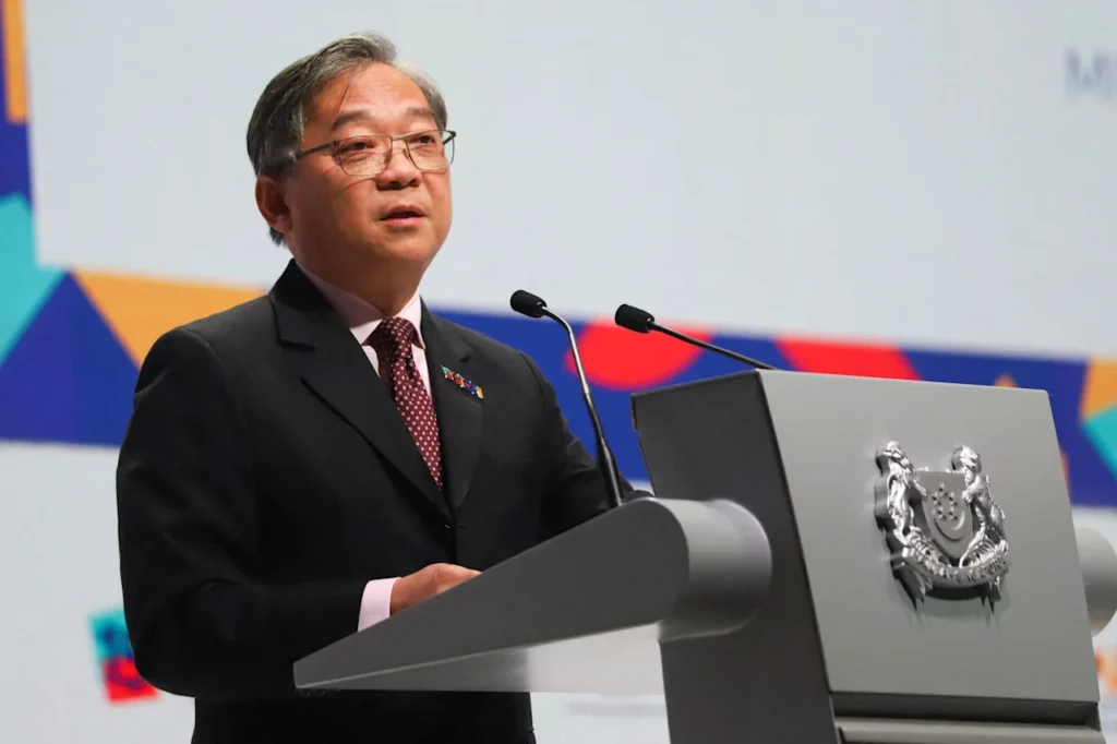 Deputy Prime Minister Gan Kim Yong highlighted the importance of aviation and aerospace while speaking at the opening of the Singapore Air Show 2026 on 2 February. (Photo: REUTERS/Isabel Kua)