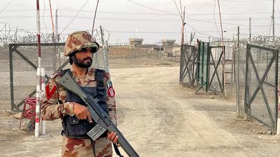 An army soldier stands guard at a deserted entry point at the Friendship Gate, following the exchanges of fire between Pakistan and Afghanistan forces, at the border crossing between the two countries, in Chaman, Pakistan February 27, 2026.(Photo for representation) (REUTERS)