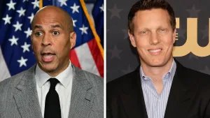 Sen. Cory Booker (D-New Jersey) and Paramount CEO David Ellison (Getty Images)