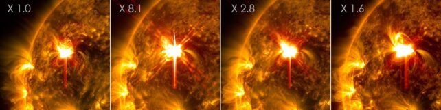 Sun Fires Off Four Powerful Solar Flares