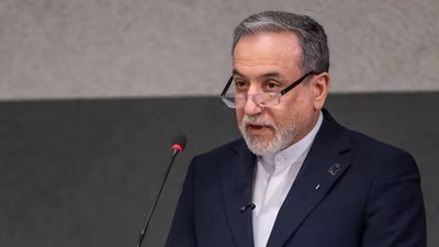 Iranian Foreign Minister Abbas Araghchi, speaks during the Conference on Disarmament, at the European headquarters of the United Nations in Geneva,Switzerland, (AP)