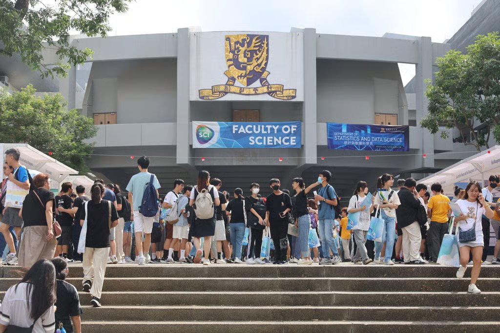 Prospective students at Chinese University of Hong Kong’s information day at the CUHK campus in Sha Tin in October 2025. Photo: Edmond So