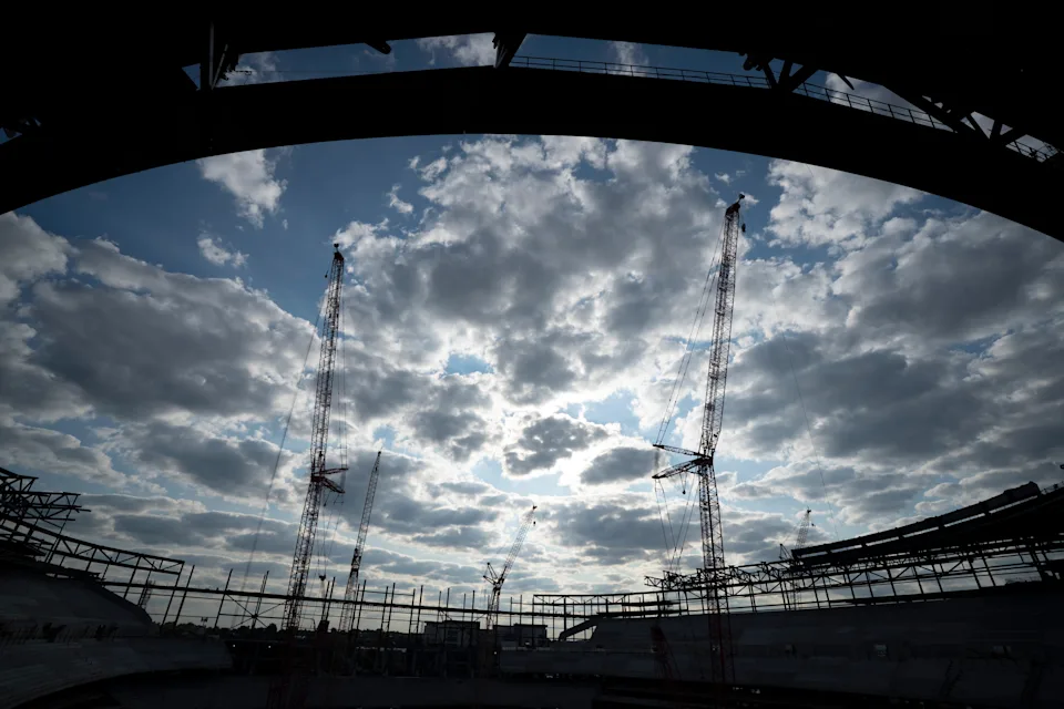 Construction continues at the new Nissan Stadium in Nashville, Tenn., Tuesday, Sept. 9, 2025.