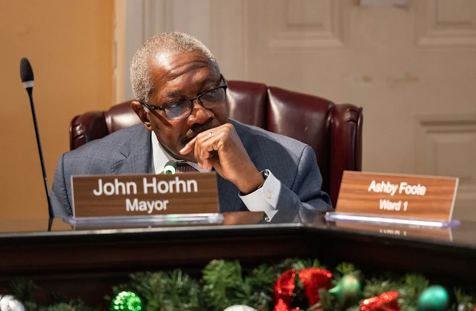 Mayor John Horhn listens during a Jackson City Council meeting as seen in this Friday, Dec. 19, 2025, file photo.