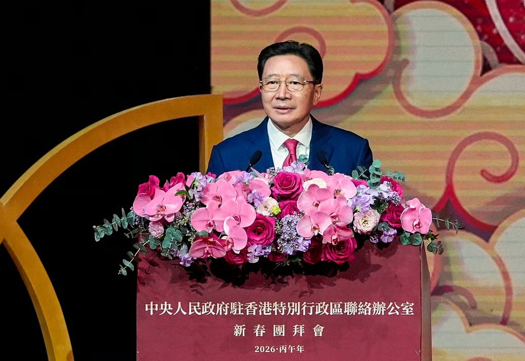 Zhou Ji delivers his speech at the reception. Photo: Elson Li