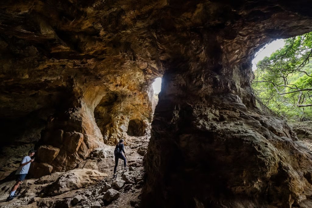 Hikers walk and take pictures inside the Lin Ma Hang Mine at Robin’s Nest Country Park on April 23, 2025. Photo: Elson Li