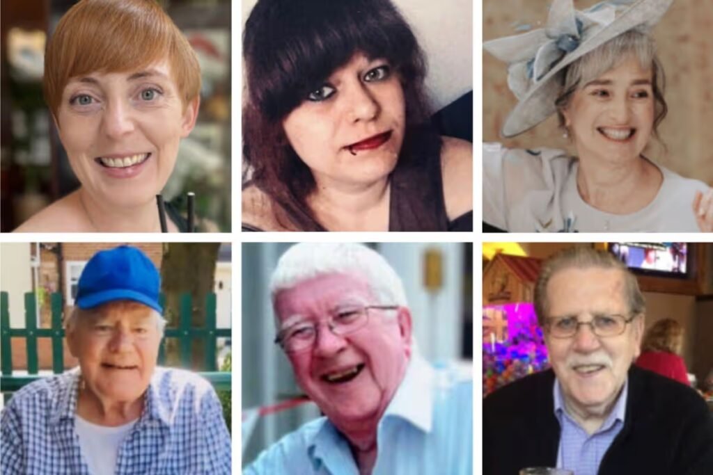 Top, l-r: Debra Beaton, Sarah Todd, Jacquie Hodgson; Bottom, l-r: Jimmy Sewell, Douglas Sloan, Les Reid