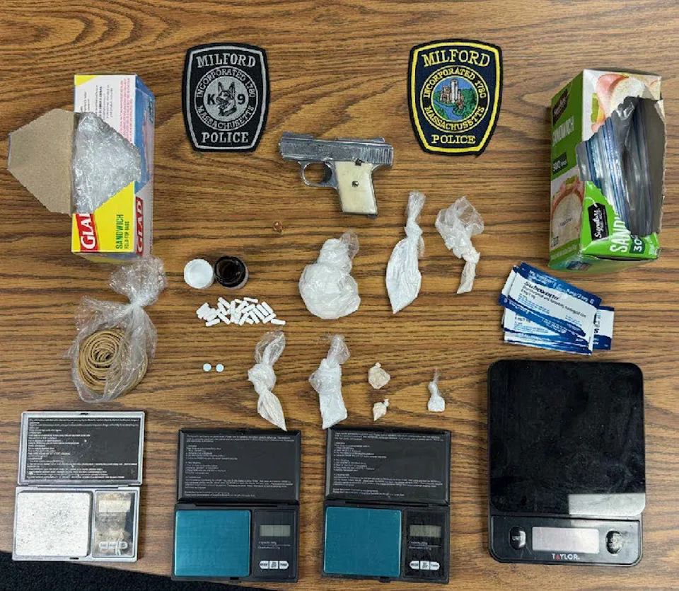 Milford Police said they found drugs and gun during an investigation into threats last week. A 16-year-old juvenile faces several charges.