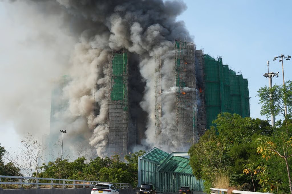 Fire ravaged seven of the eight towers at Wang Fuk Court. Photo: Sam Tsang