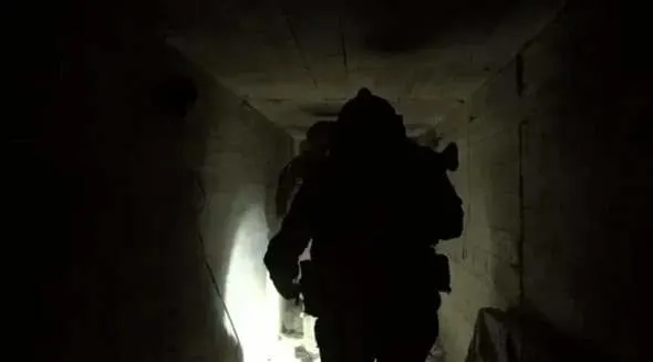 IDF soldiers operate inside an uncovered Hezbollah tunnel in southern Lebanon, March 27, 2026. (photo credit: IDF SPOKESPERSON