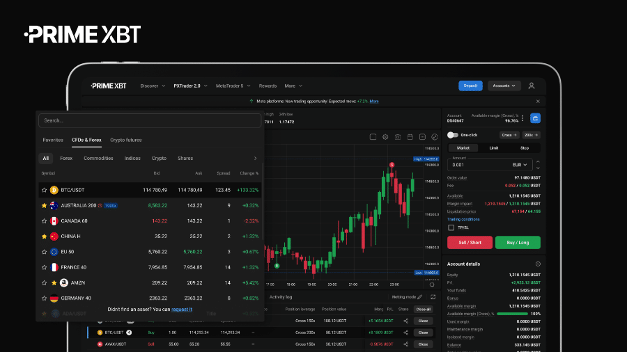 PrimeXBT introduces PXTrader 2.0 as crypto traders expand into forex, gold, indices, and stocks