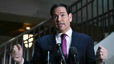 Rubio was on the Hill to brief members of Congress on President Donald Trump’s campaign along with Israel to target Iran. (AFP)