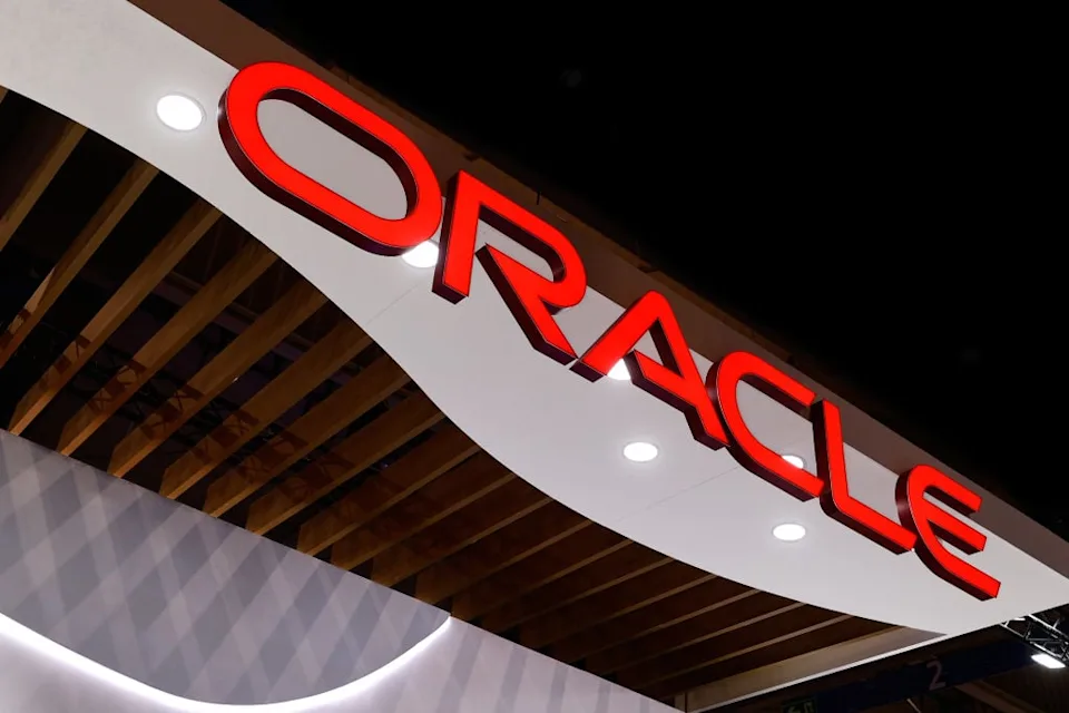 Sign with Oracle logo.