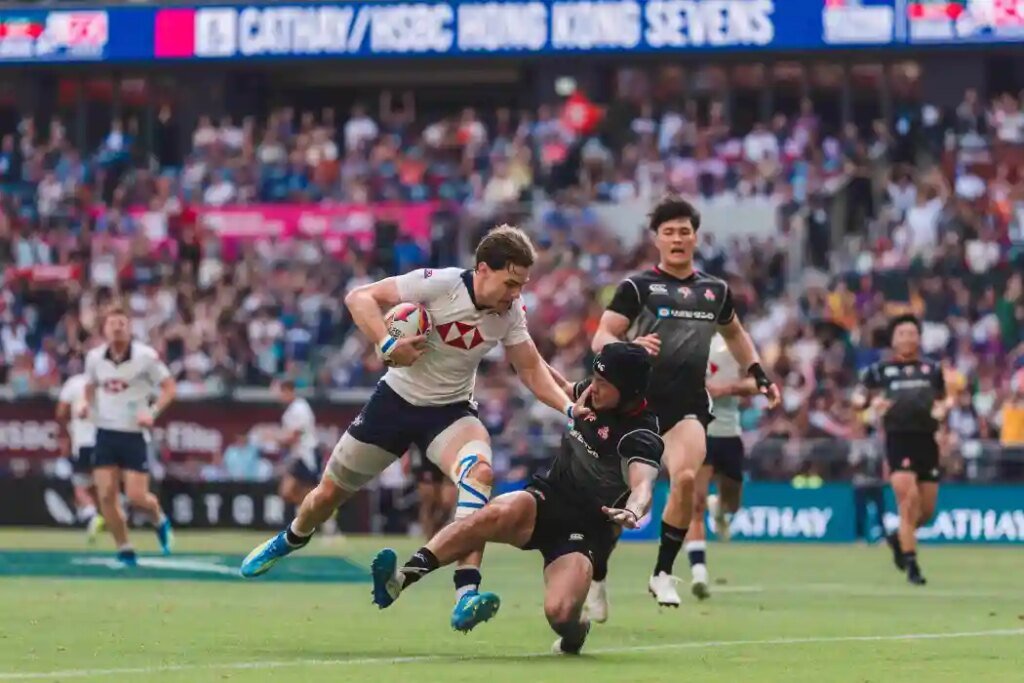 Hong Kong's men's rugby team play against Japan during the Melrose Claymores competition during the Hong Kong Sevens on April 19, 2026. Photo: Hong Kong China Rugby Union.