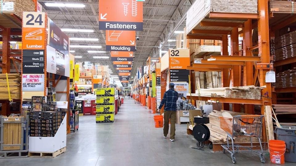 Home Depot sales data reveals a drop in both essential and non-essential spending, indicating that consumers are worried about the state of the economy and the housing market.Shutterstock