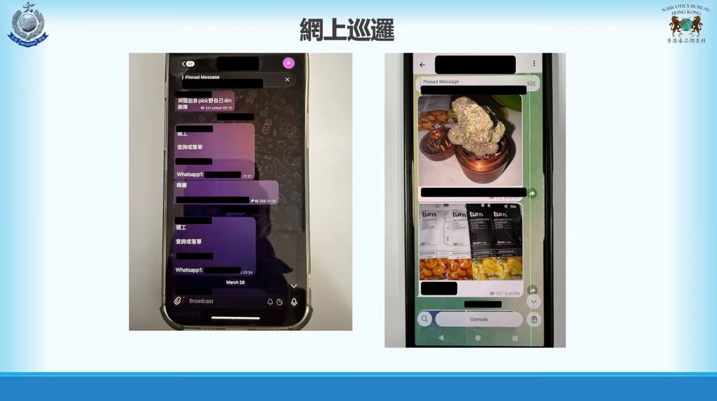 The force also took control of social media groups that frequently advertised drugs, according to Senior Inspector Chan Lik-ho. Photo: Handout