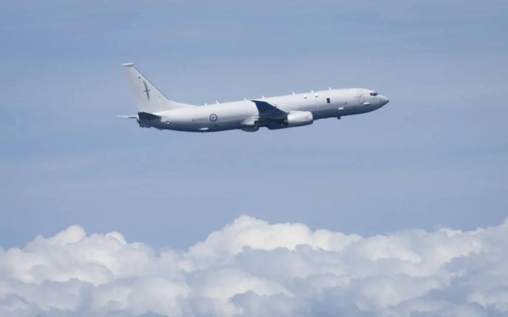 Royal New Zealand Air Force P-8A Poseidon  around the Manawatu coastline and RNZAF Base Ohakea.