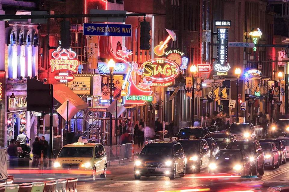 Lower Broadway in NashvilleCredit: Getty