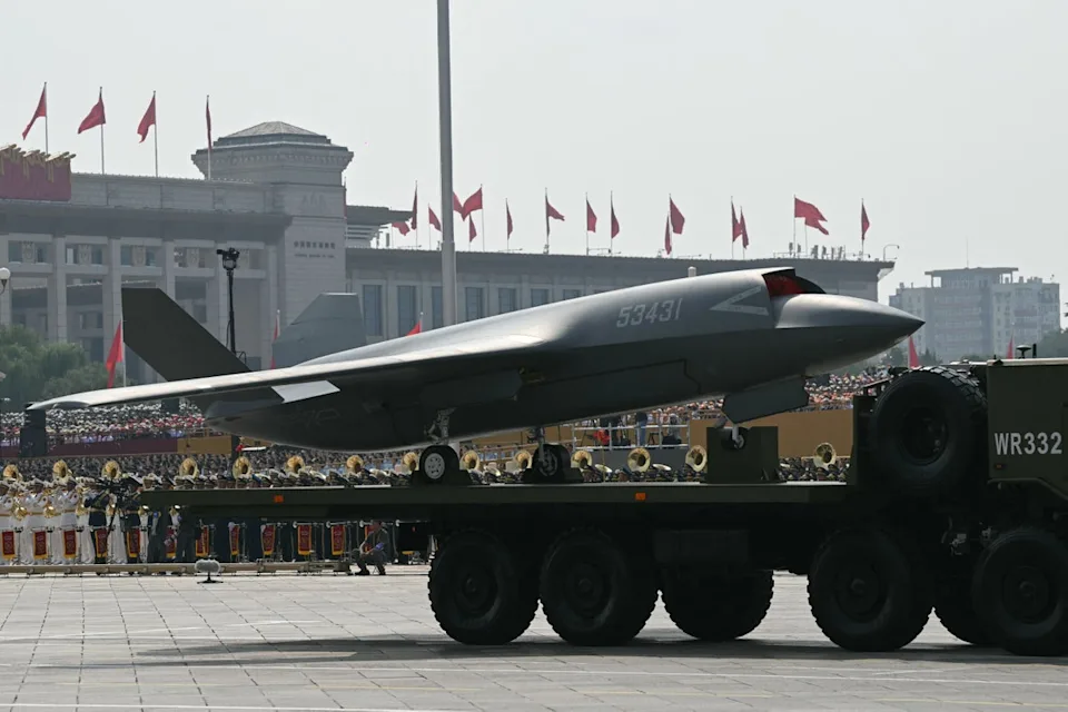 File. A Chinese unmanned aerial vehicle is seen during a military parade (AFP via Getty)